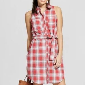 Universal Thread - small - sleeveless red & white plaid summer dress